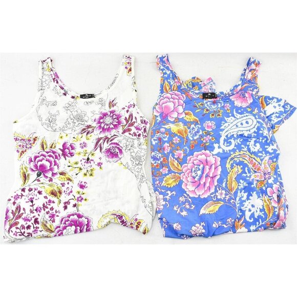 ETRO Milan Made in Italy two Gorgeous Floral Sleeveless Summer Dresses sz Large - Picture 1 of 6